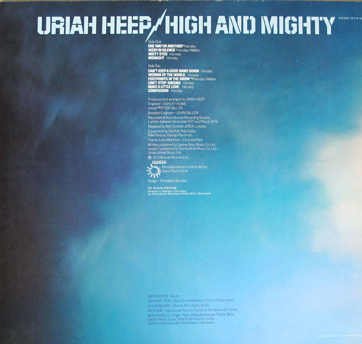 High Resolution Photos of uriah heep high and mighty bronze germany 
